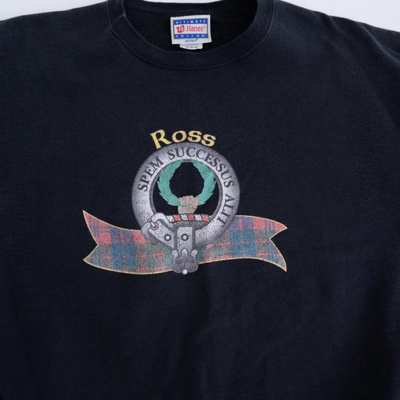 Vintage Hanes Black Ross Crewneck Sweater Size XL - Picture 9 of 11